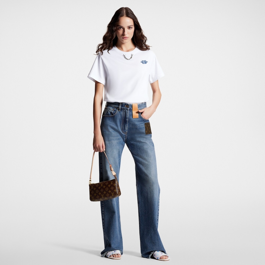 Jaqueta Jeans com Padronagem Monogram - Ready-to-Wear